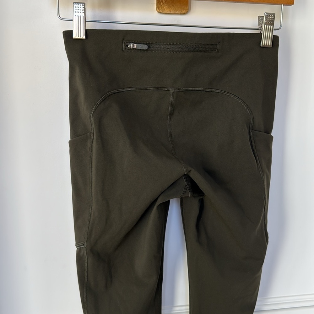 Lululemon Speed Up Tight Full On Luxtreme With Pockets 4 Inseam 28” Olive Green - Picture 6 of 14